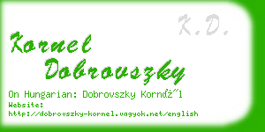 kornel dobrovszky business card